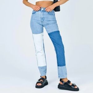 Princess Polly Mom Jean Patch Denim